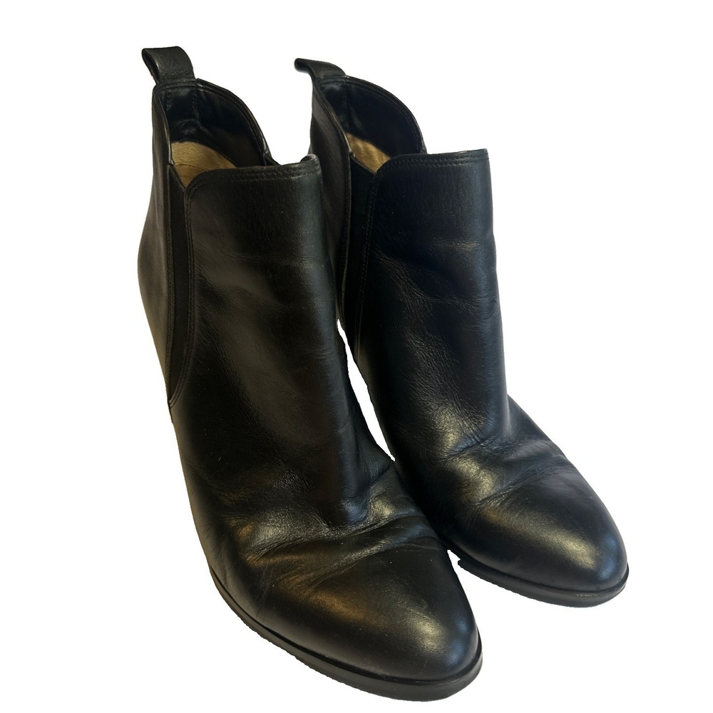 Michael Kors Thea Chelsea Bootie Ankle Heeled Boots Black Leather Womens Size 9M